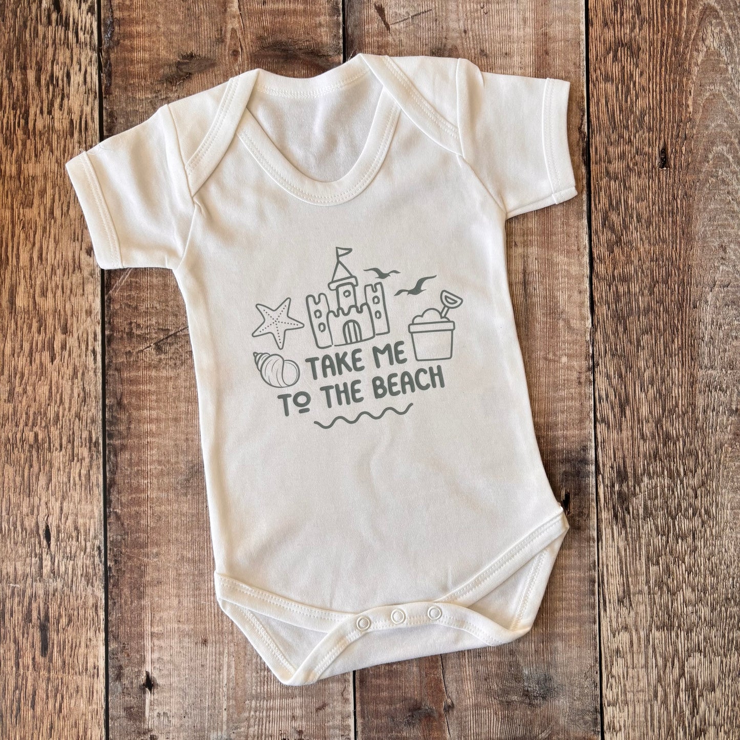 Take me to the beach SS bodysuit 3-6m