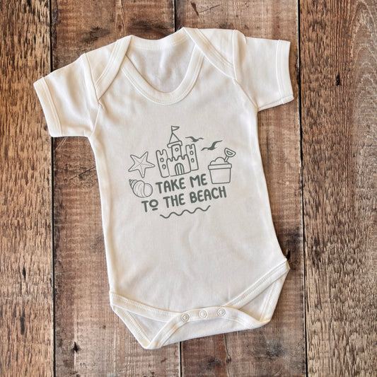 Take me to the beach SS bodysuit 3-6m