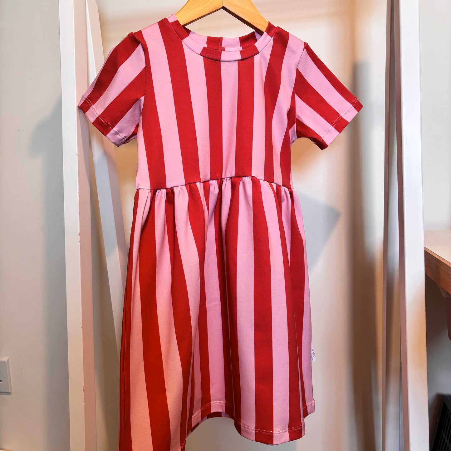 Pink & Red Stripes Child & Baby Sleeved Dress - 3 options