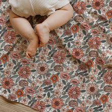 Load image into Gallery viewer, Retro Floral Muslin Swaddle Blanket
