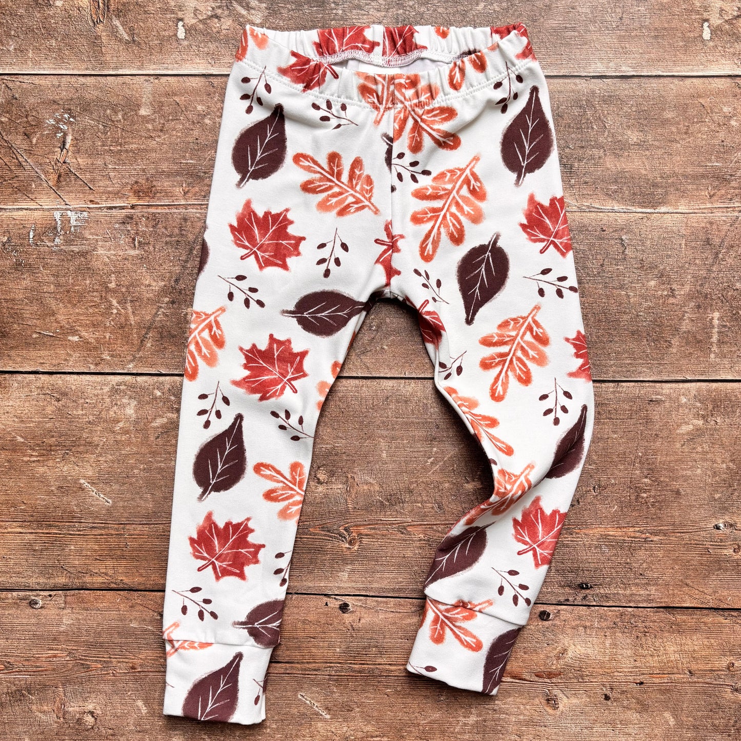 Rustic Autumn Leaves Leggings 3-4 years