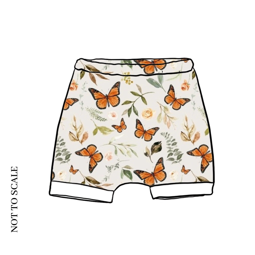 Monarch Butterflies Rolled Shorts