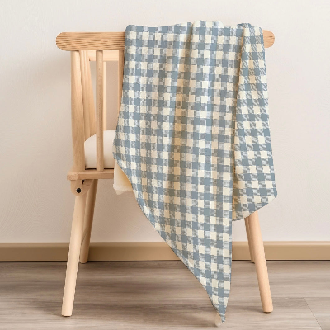 Denim Gingham Snuggle Blanket