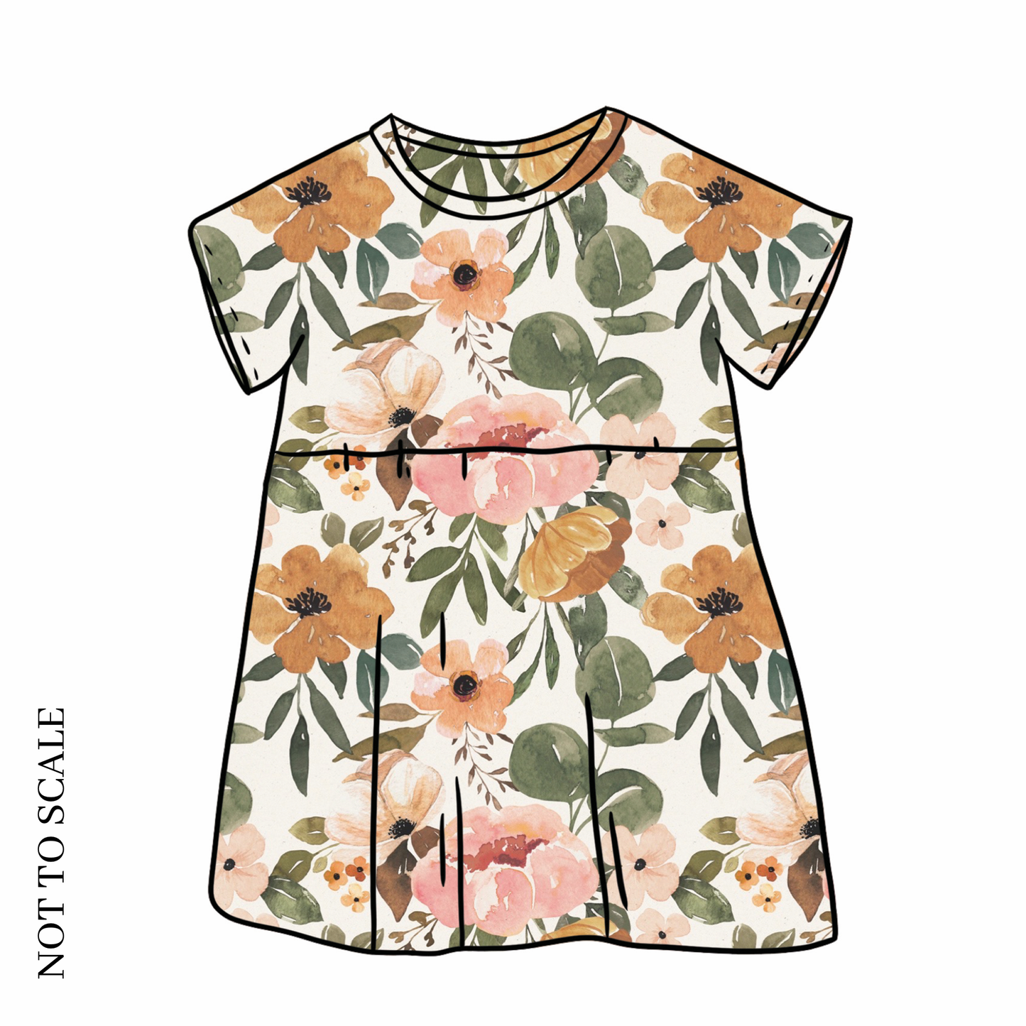 Vintage Blooms Short Sleeve Dress