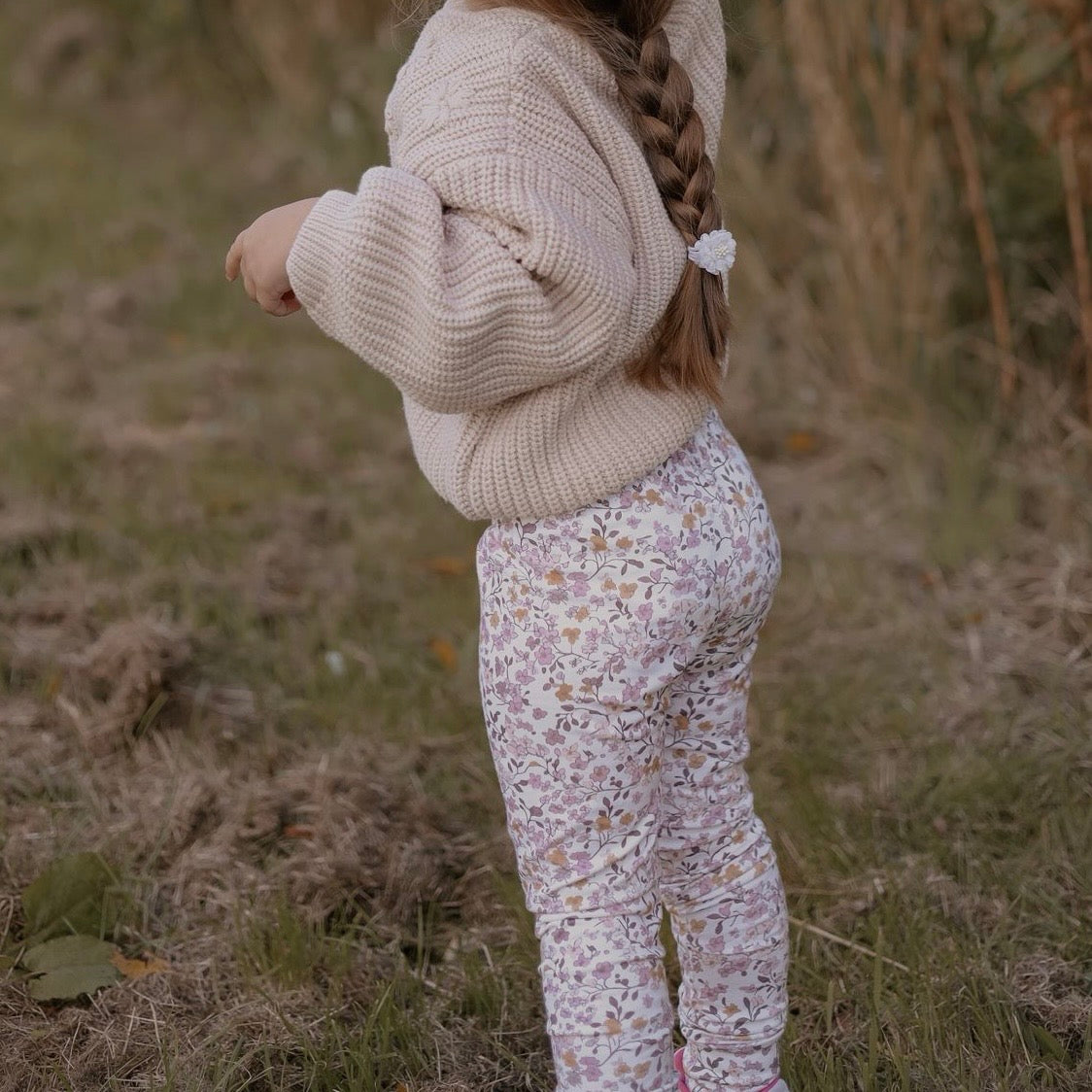 Lilac & Caramel Ditsy Floral Toddler & Child Leggings
