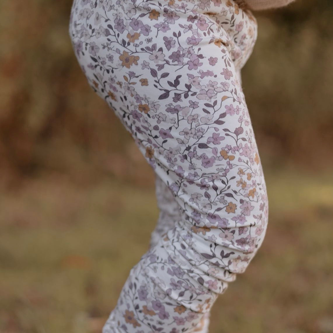 Lilac & Caramel Ditsy Floral Toddler & Child Leggings
