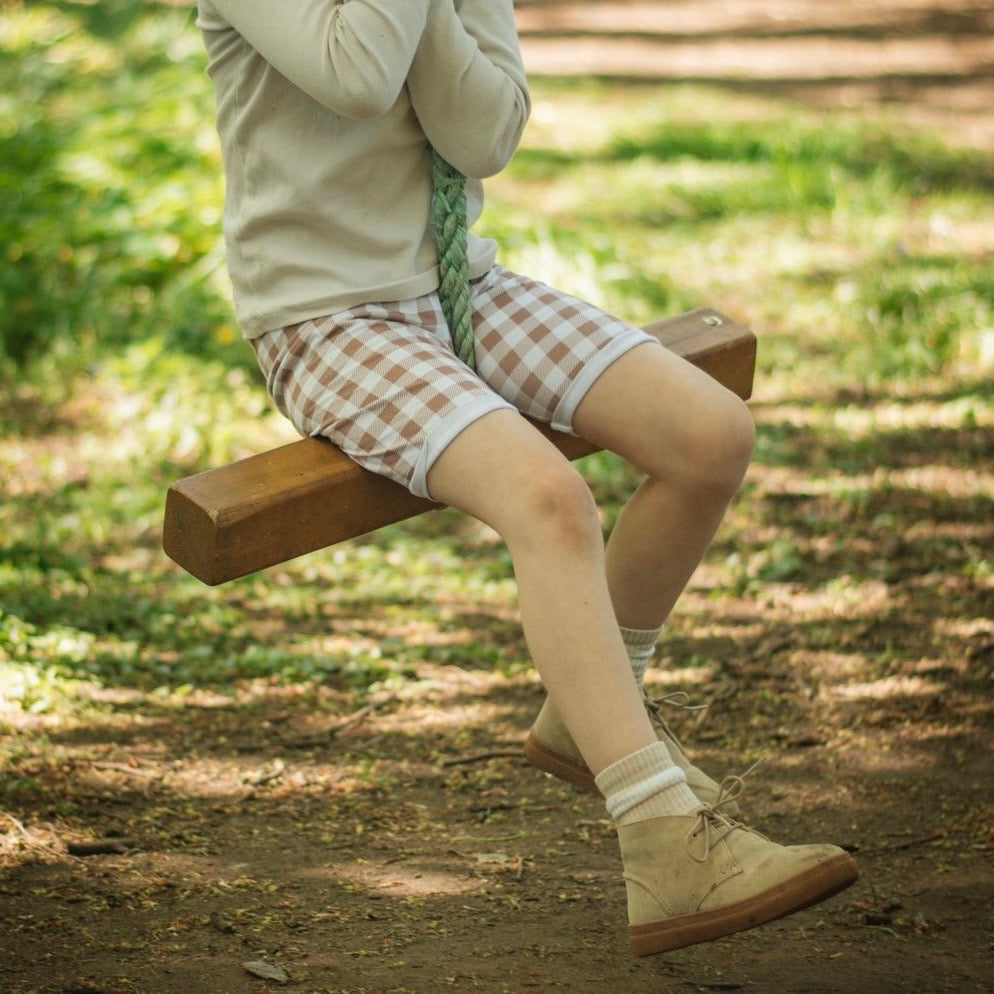 Mocha Gingham Child & Baby Shorts - Rolled or Hemmed