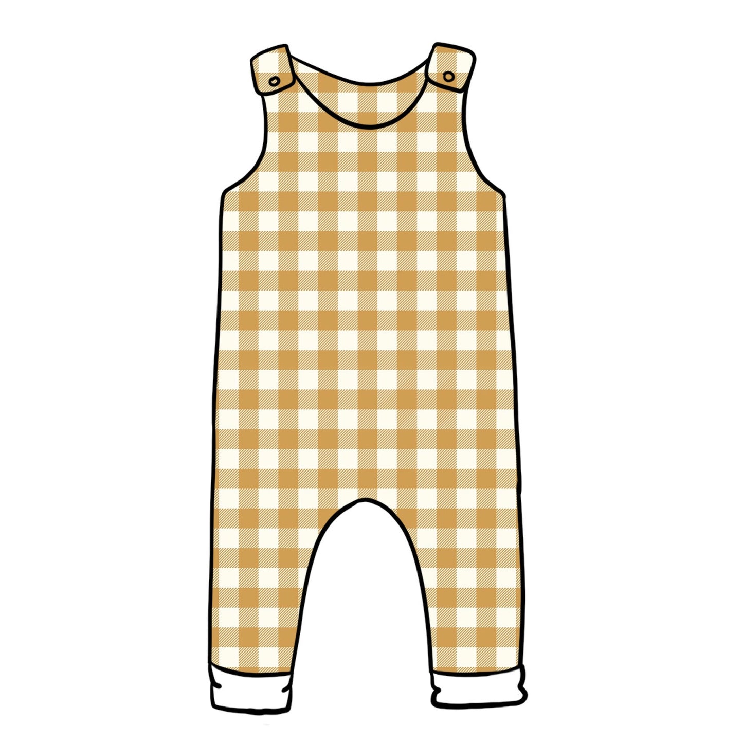 Ochre Gingham Romper