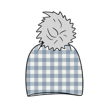 Load image into Gallery viewer, Denim Gingham Bobble Hat
