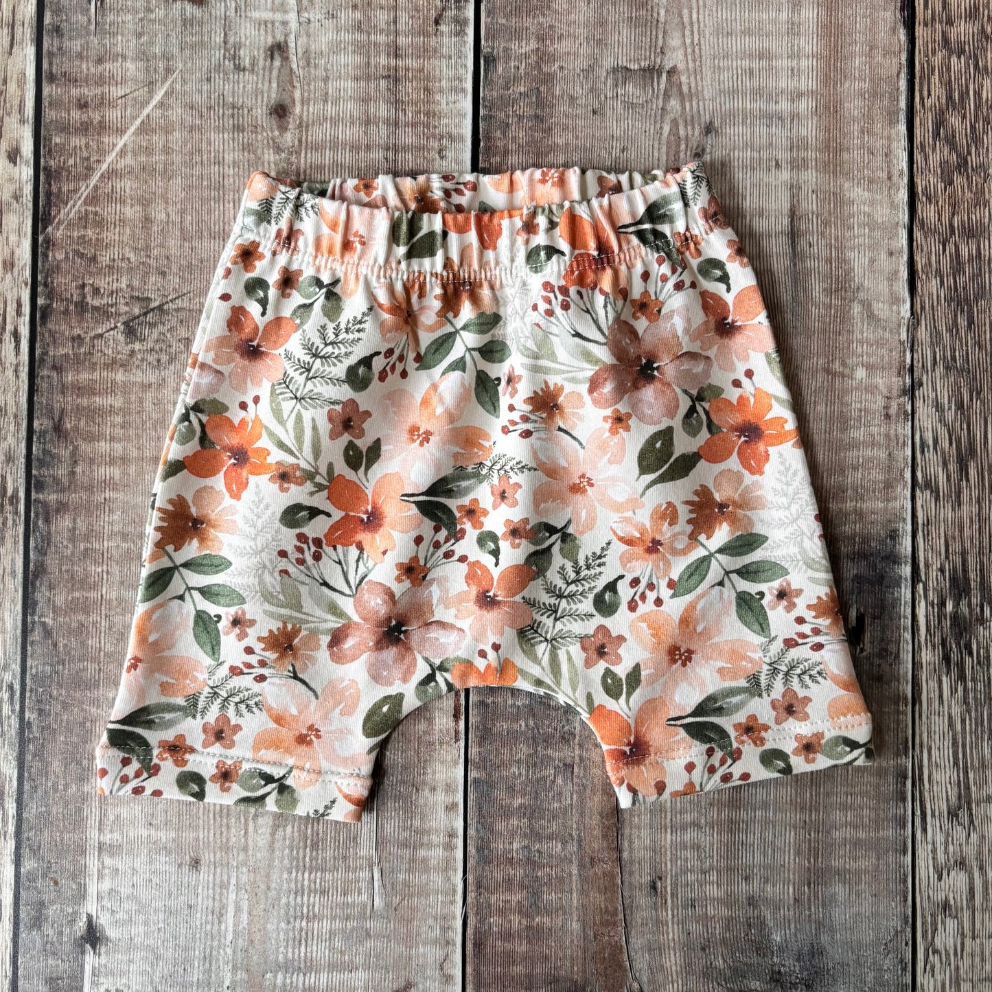 Floral Garden Hemmed Shorts 0-3m