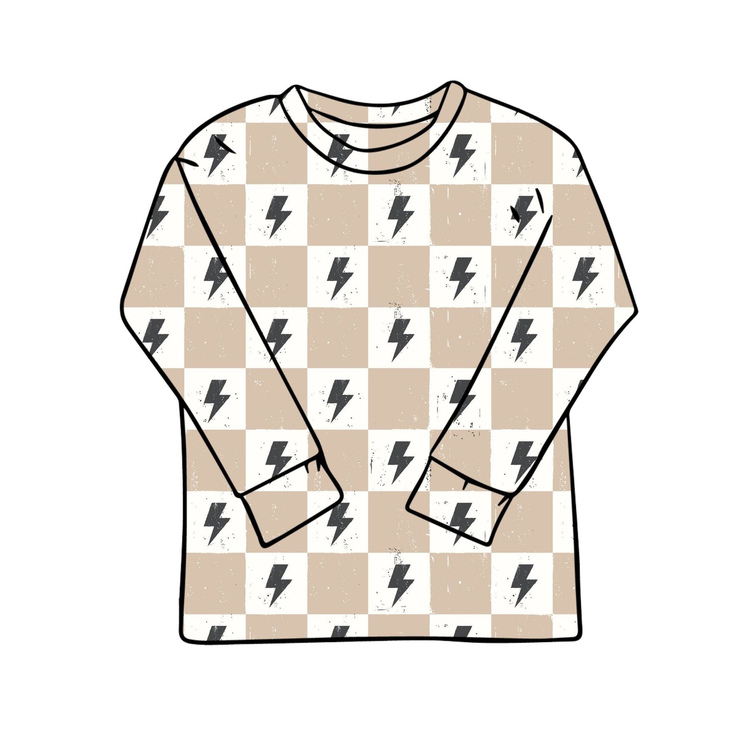 Lightning Chequers Child & Baby T-Shirt - Short or Long Sleeve