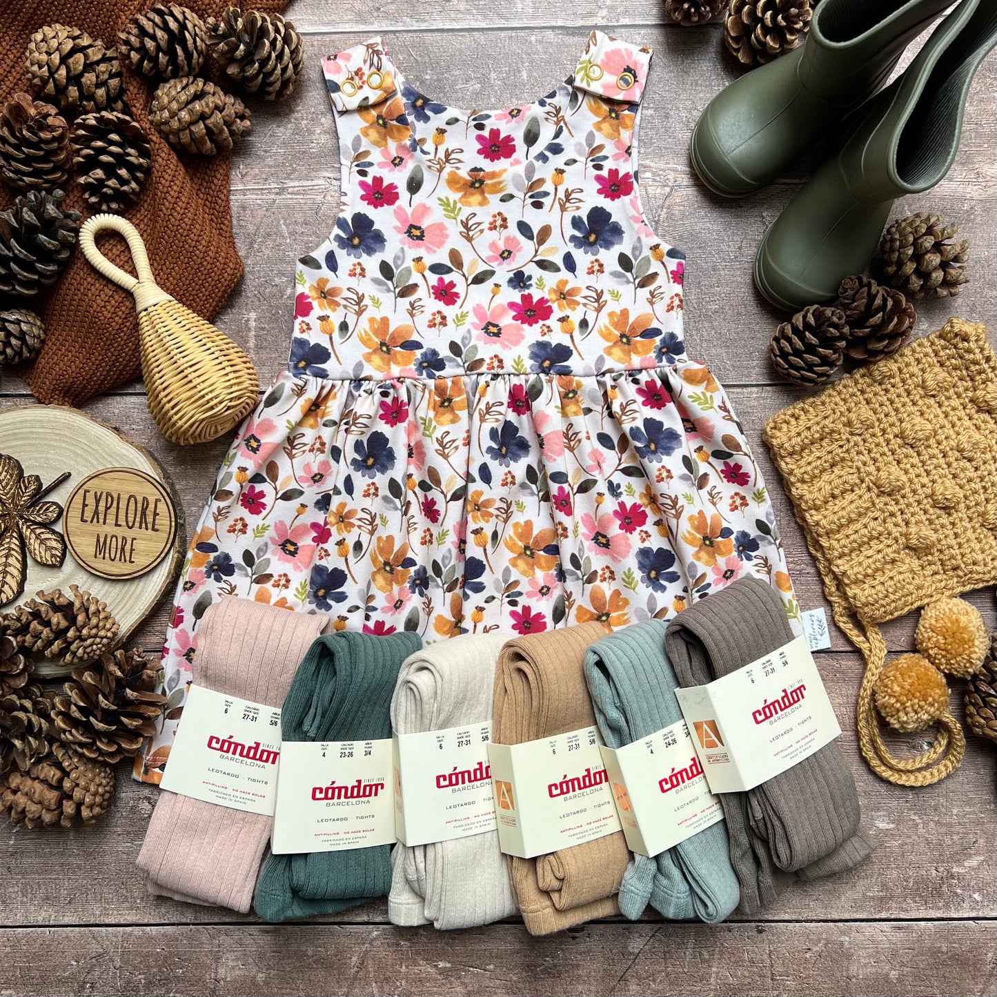Wild Floral Pinafore Dress