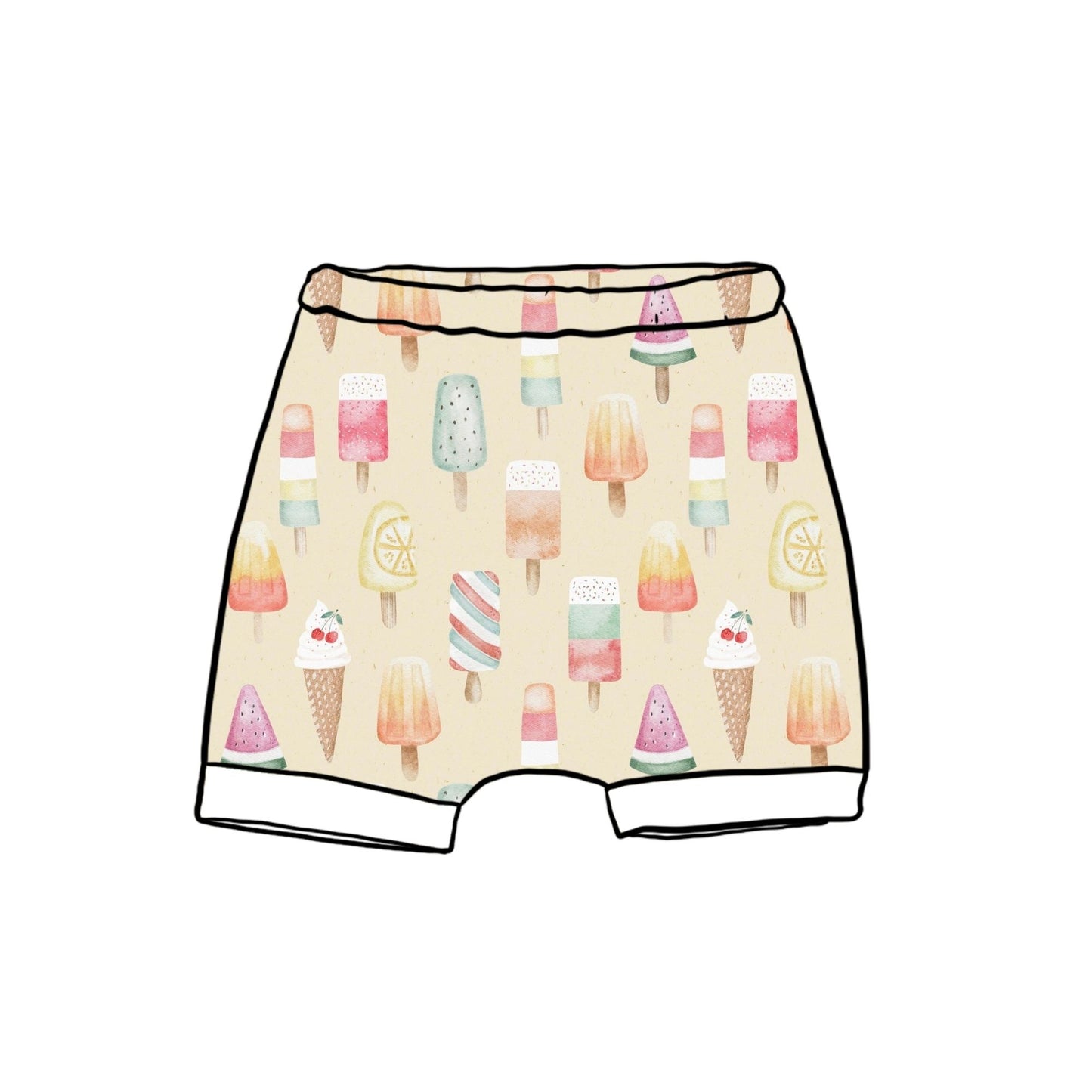Ice Creams Child & Baby Shorts - Rolled or Hemmed