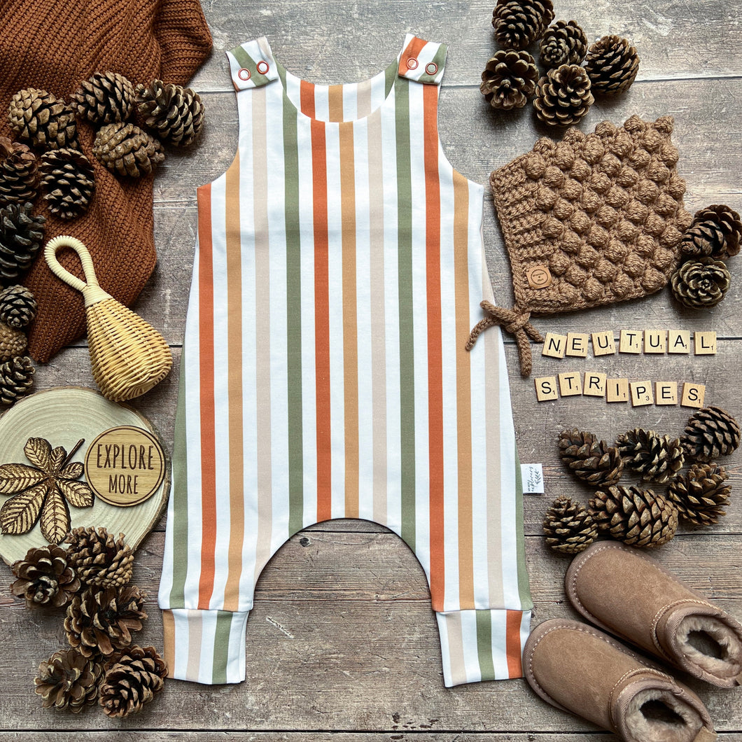 Neutral Stripes Romper 6-9m