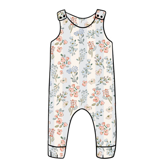 Floral Stripes Child & Baby Full Length Romper