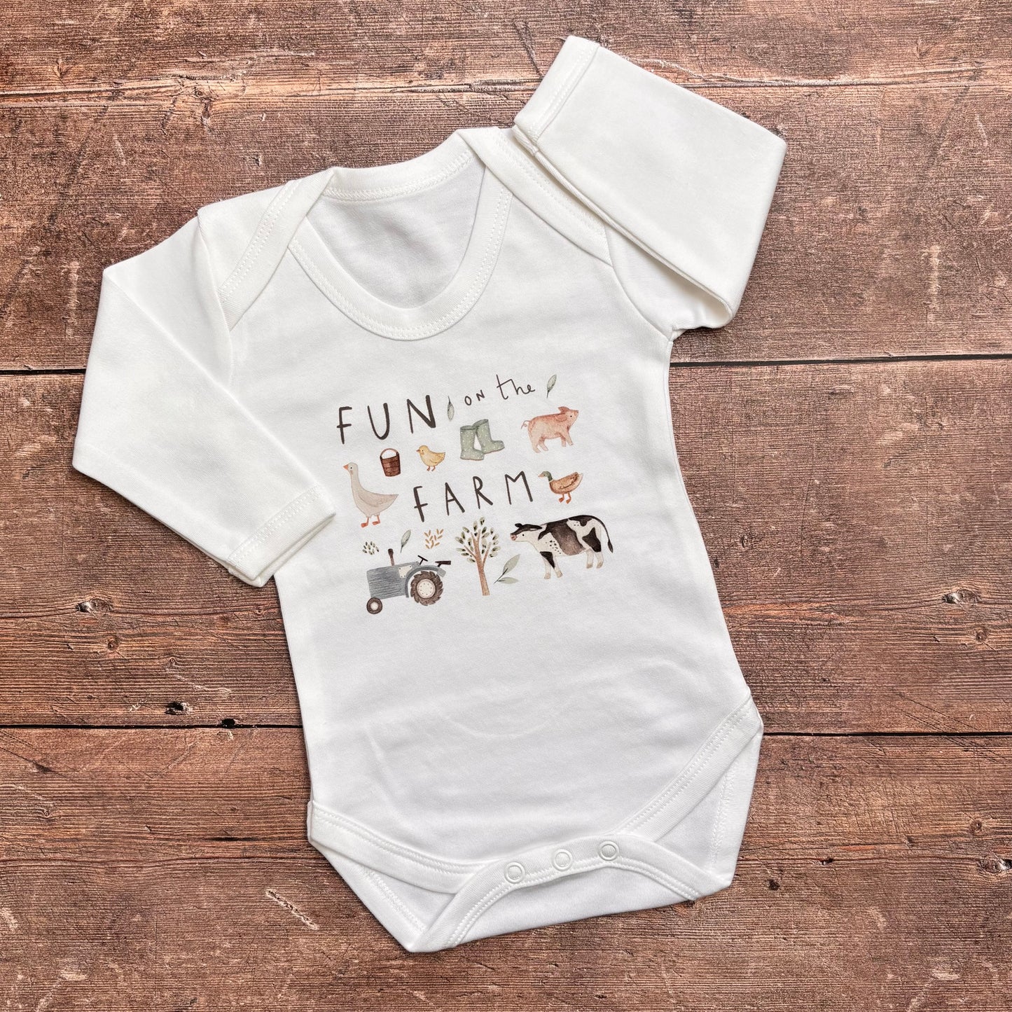 Fun on the farm long sleeve bodysuit 0-3m