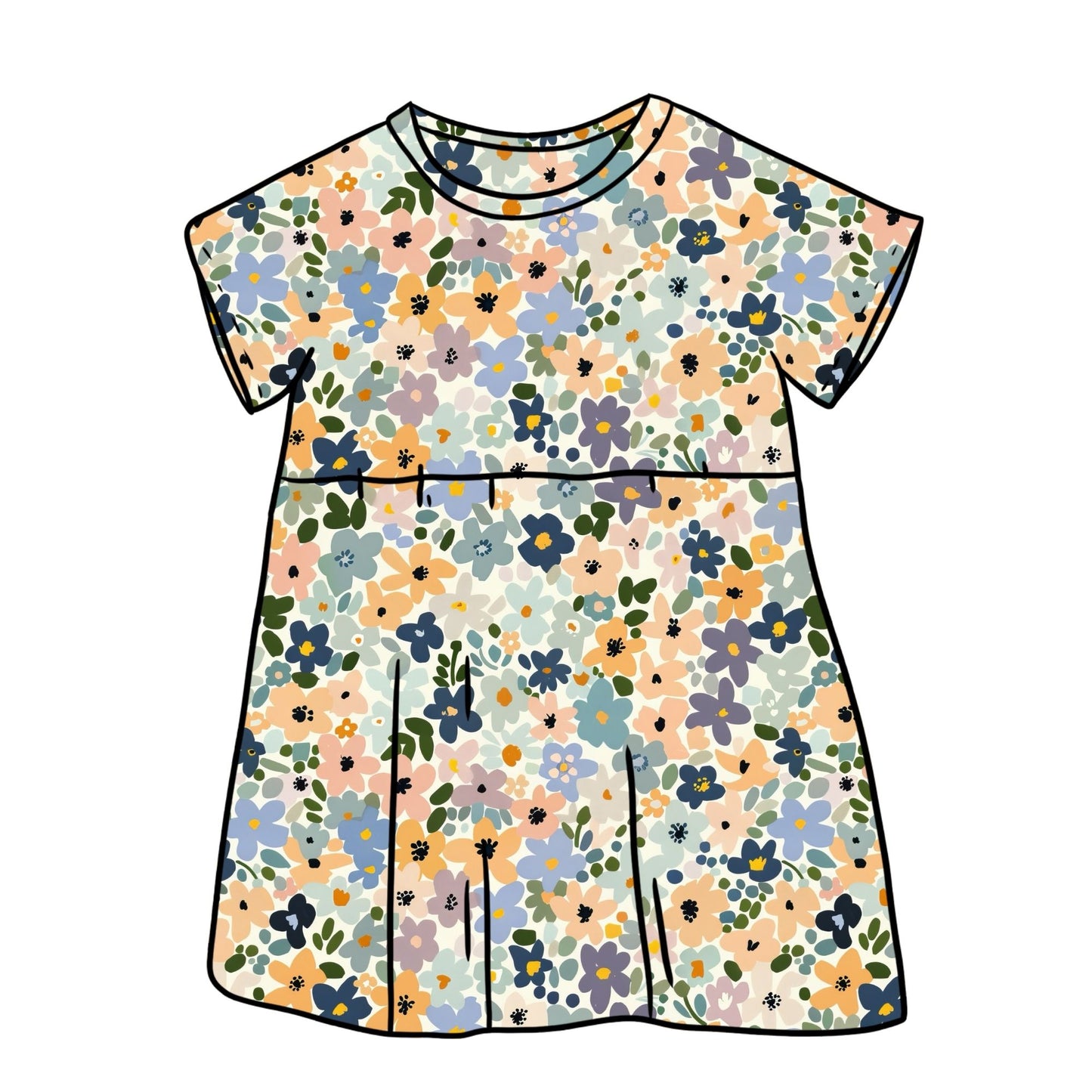 Wildflower Confetti Child & Baby Sleeved Dress - 3 options