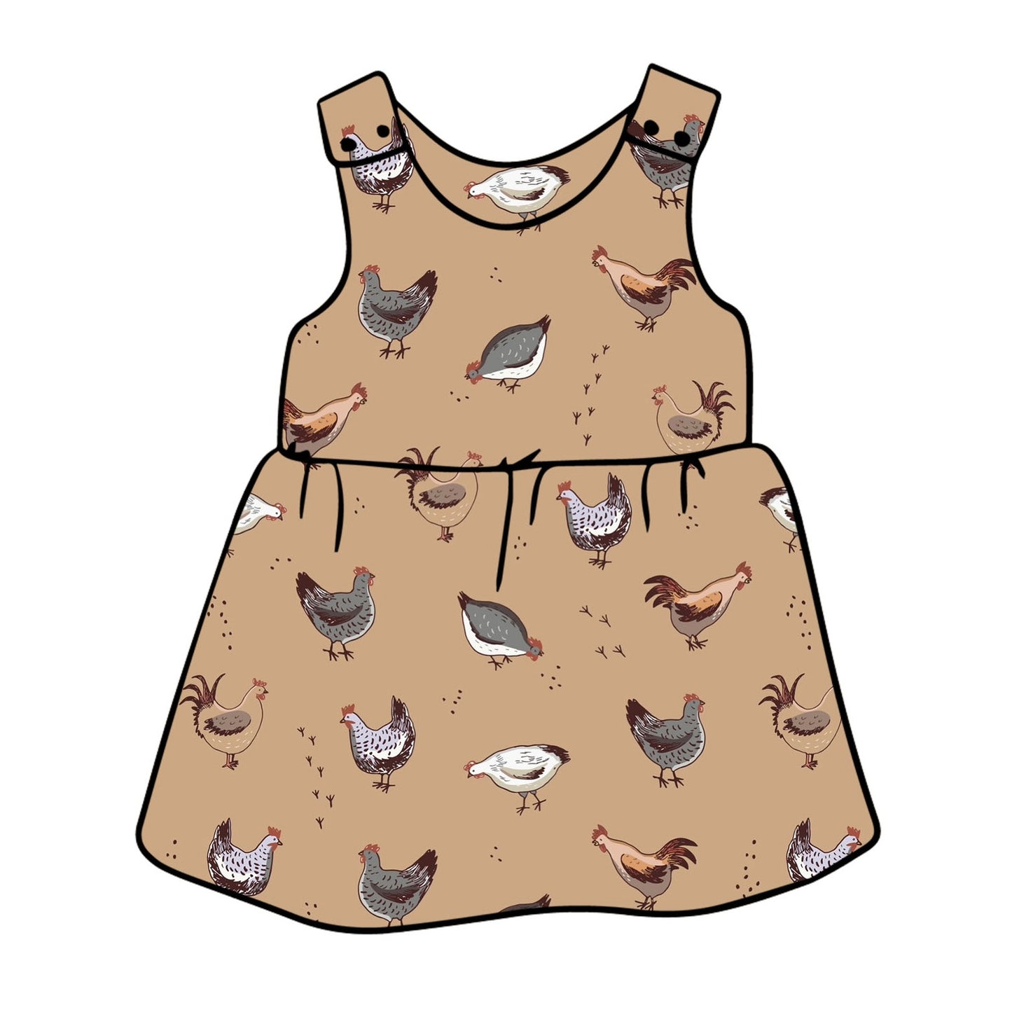 Chickens Pinafore Dress