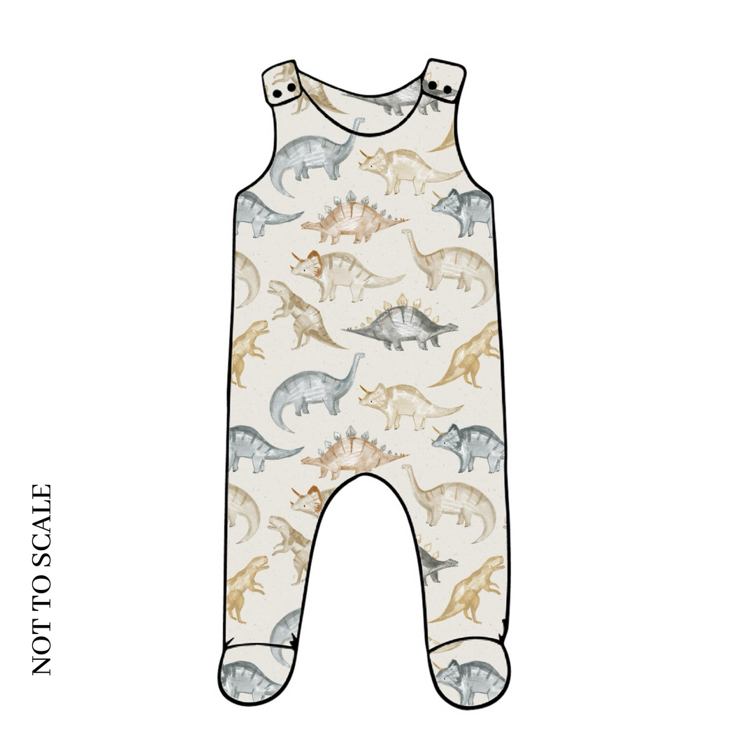 Dino Rawr Footed Romper