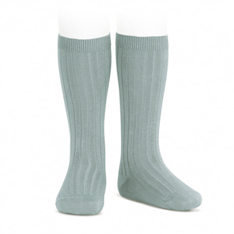 Cóndor Cotton Rib Knee High Socks - DRY GREEN