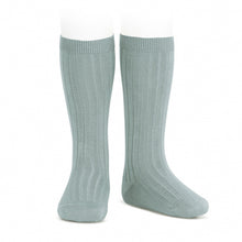 Load image into Gallery viewer, Cóndor Cotton Rib Knee High Socks - DRY GREEN
