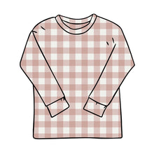 Load image into Gallery viewer, Rose Gingham Long Sleeve T-Shirt
