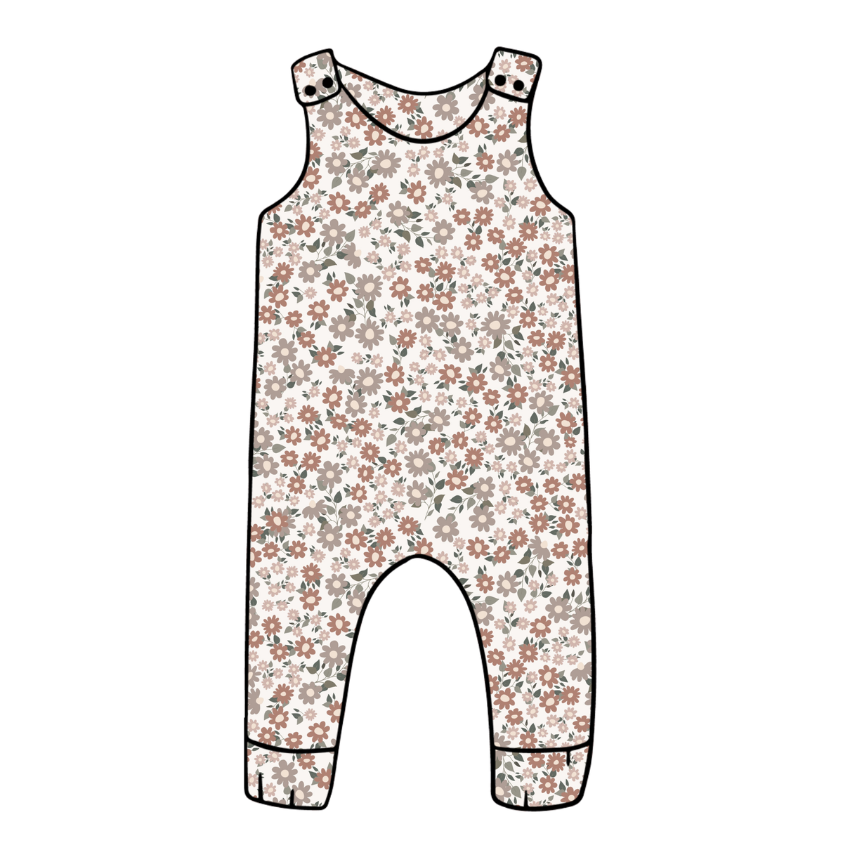 Cottage Core Ditsy Child & Baby Full Length Romper