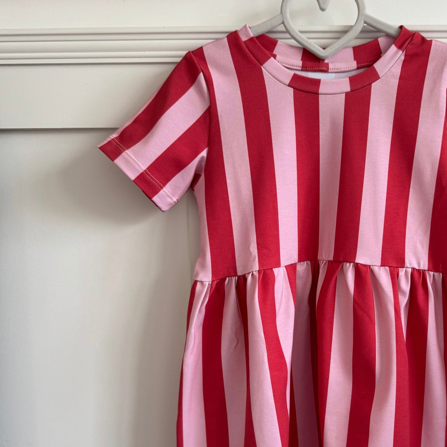 Pink & Red Stripes Child & Baby Sleeved Dress - 3 options