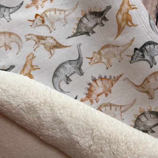 Dino Rawr Sherpa Blanket - Pram/Buggy Size