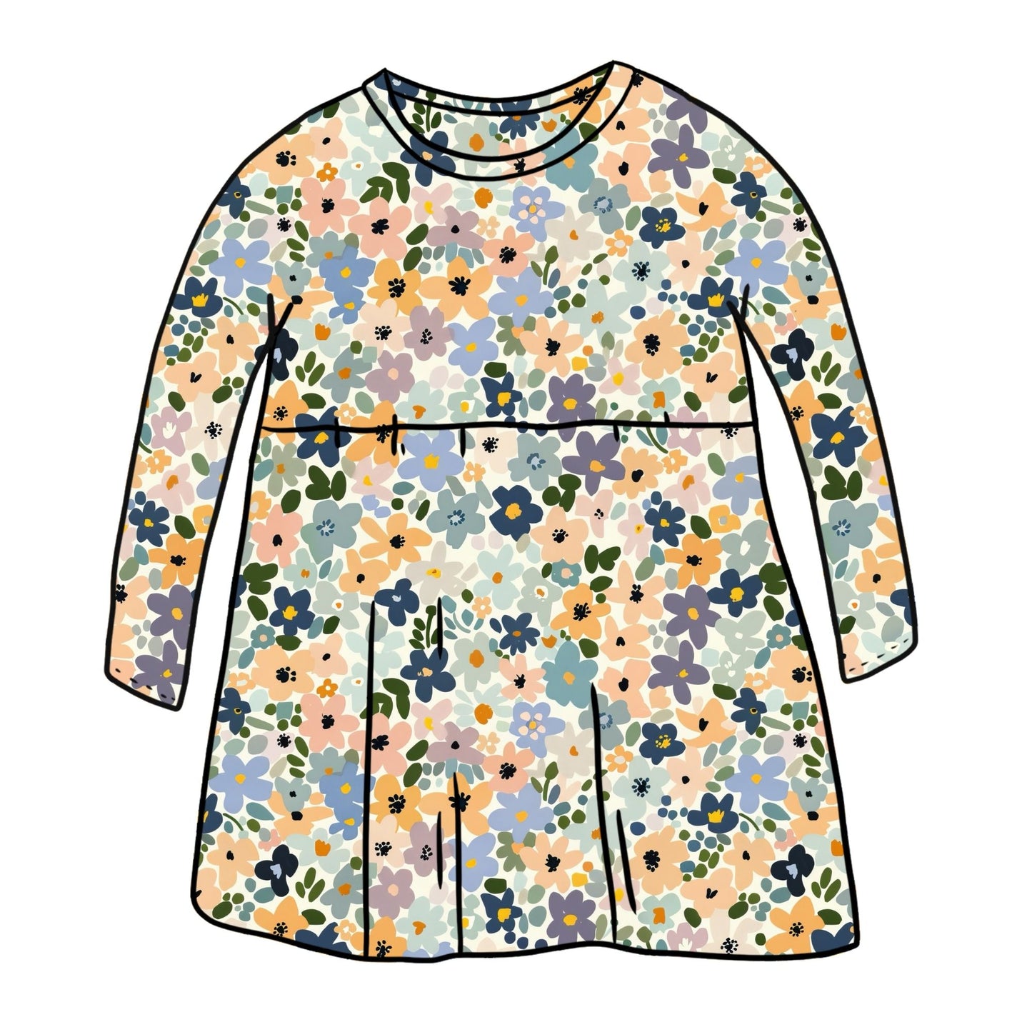 Wildflower Confetti Child & Baby Sleeved Dress - 3 options