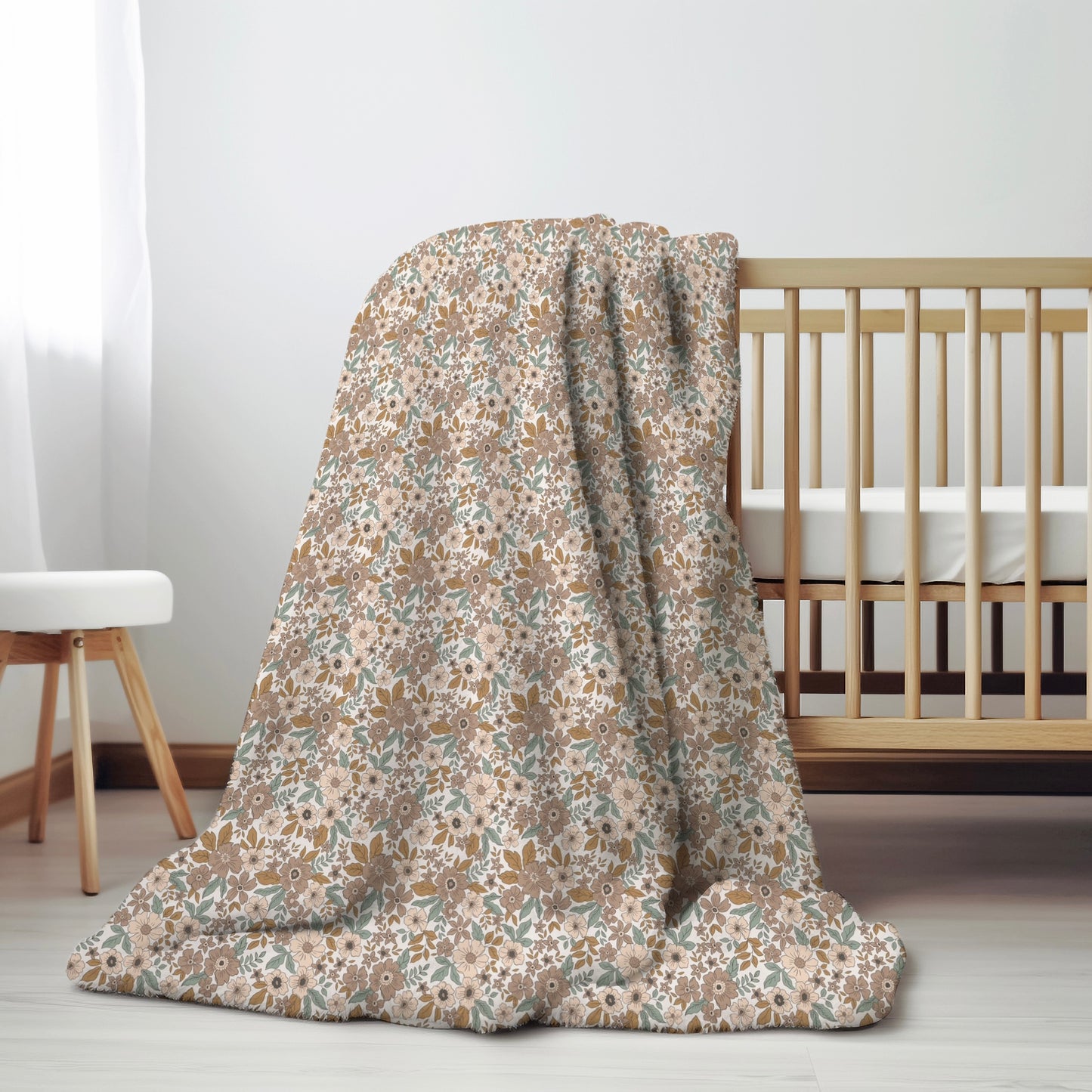 Folk Floral Sherpa Blanket
