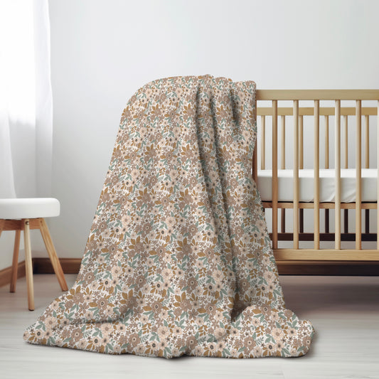 Folk Floral Sherpa Blanket