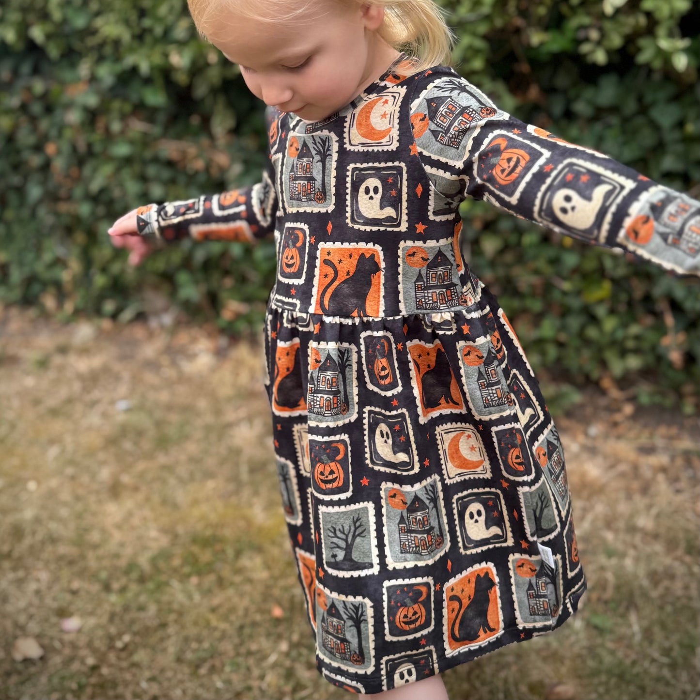 Halloween Stamps Child & Baby Sleeved Dress - 3 options