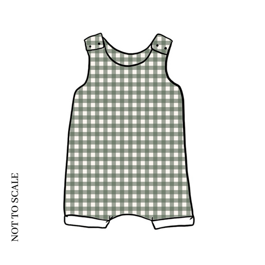 Forest Gingham Child & Baby Short Romper