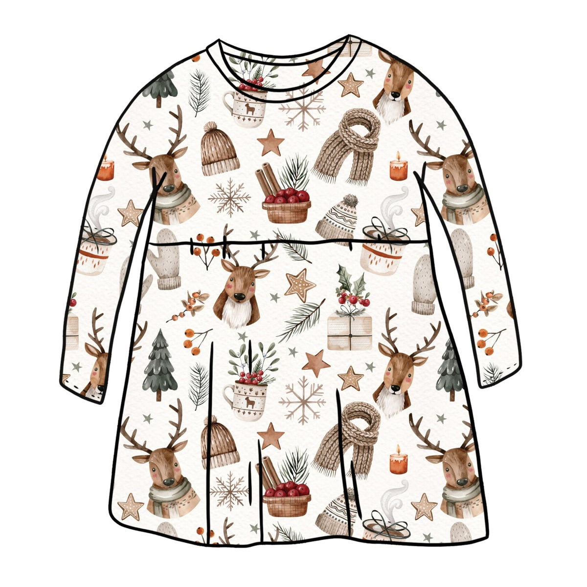 Cosy Christmas Child & Baby Sleeved Dress - 3 options