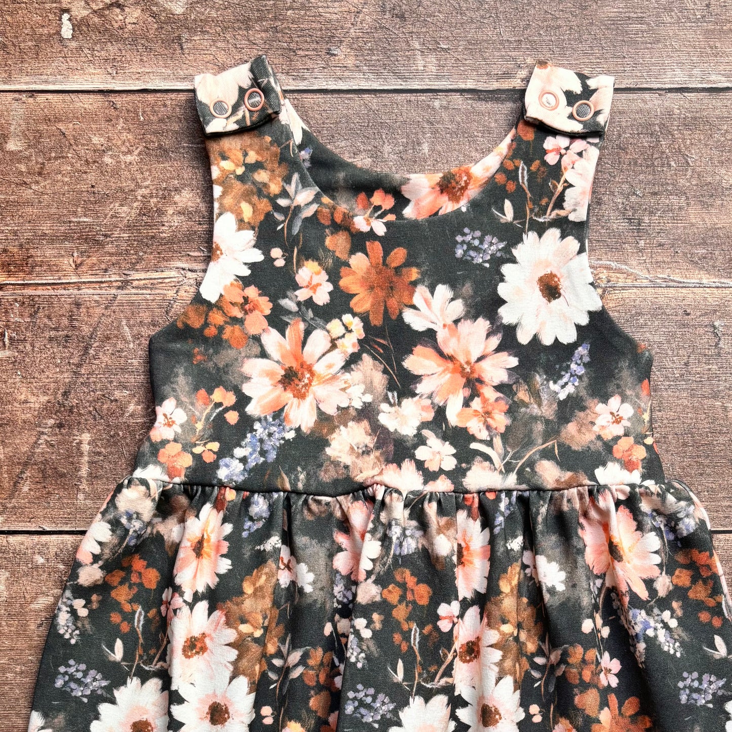 Fall Floral Child & Baby Pinafore Dress