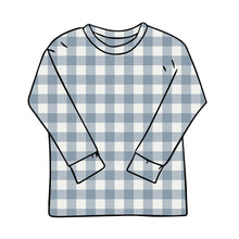 Load image into Gallery viewer, Denim Gingham Long Sleeve T-Shirt
