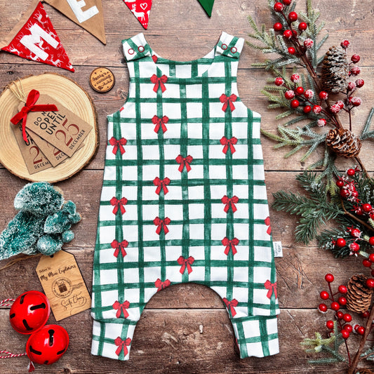 Christmas Gingham Romper 3-6m