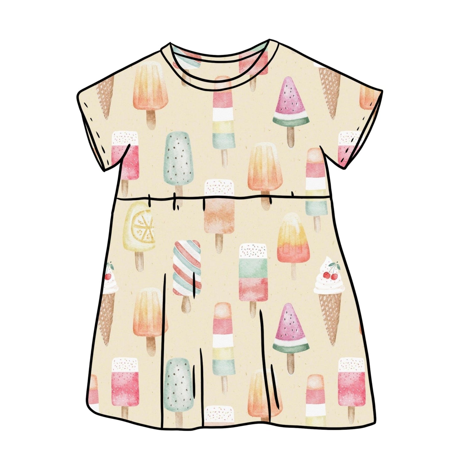 Ice Creams Child & Baby Sleeved Dress - 3 options