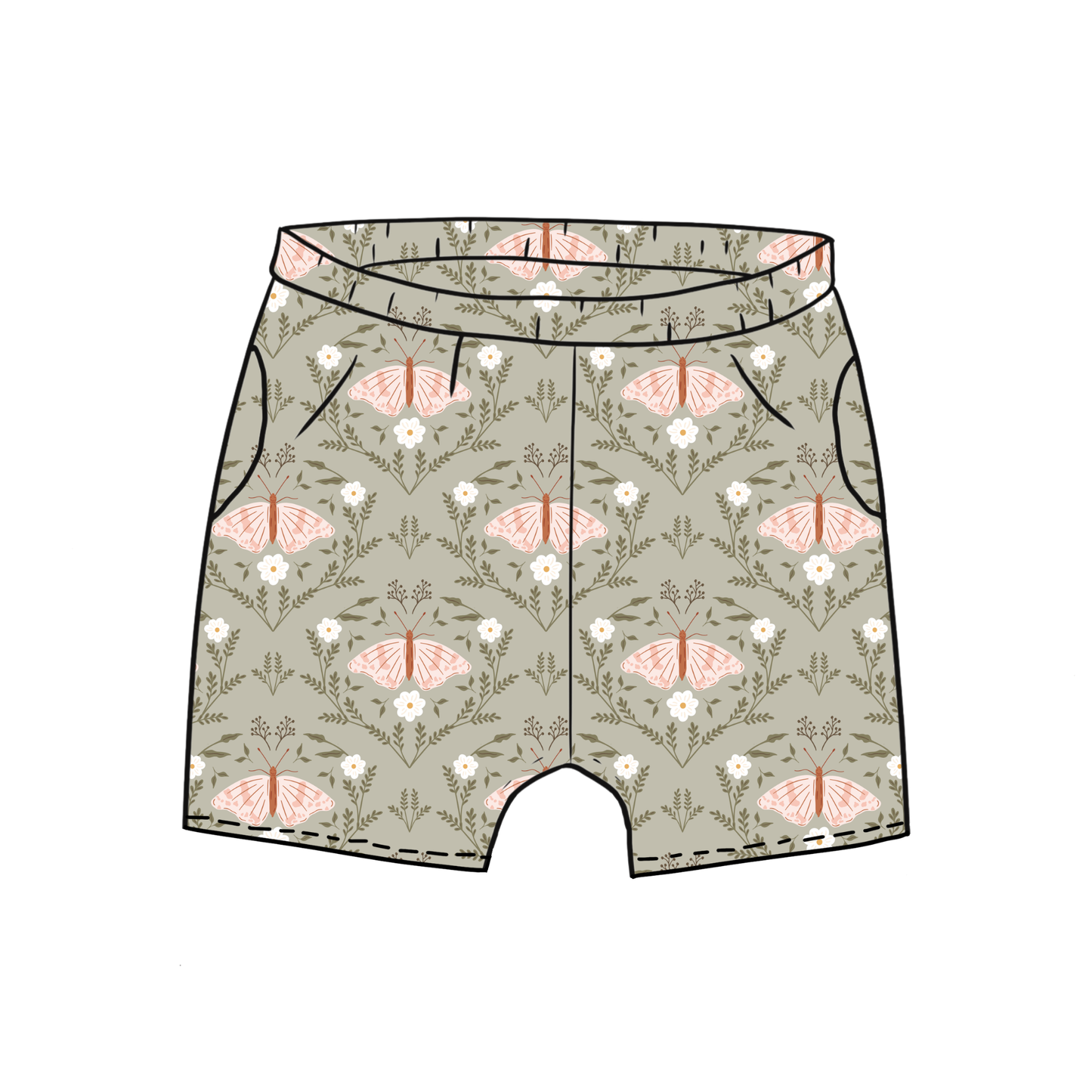 Butterfly Garden Toddler & Child Pocket Shorts