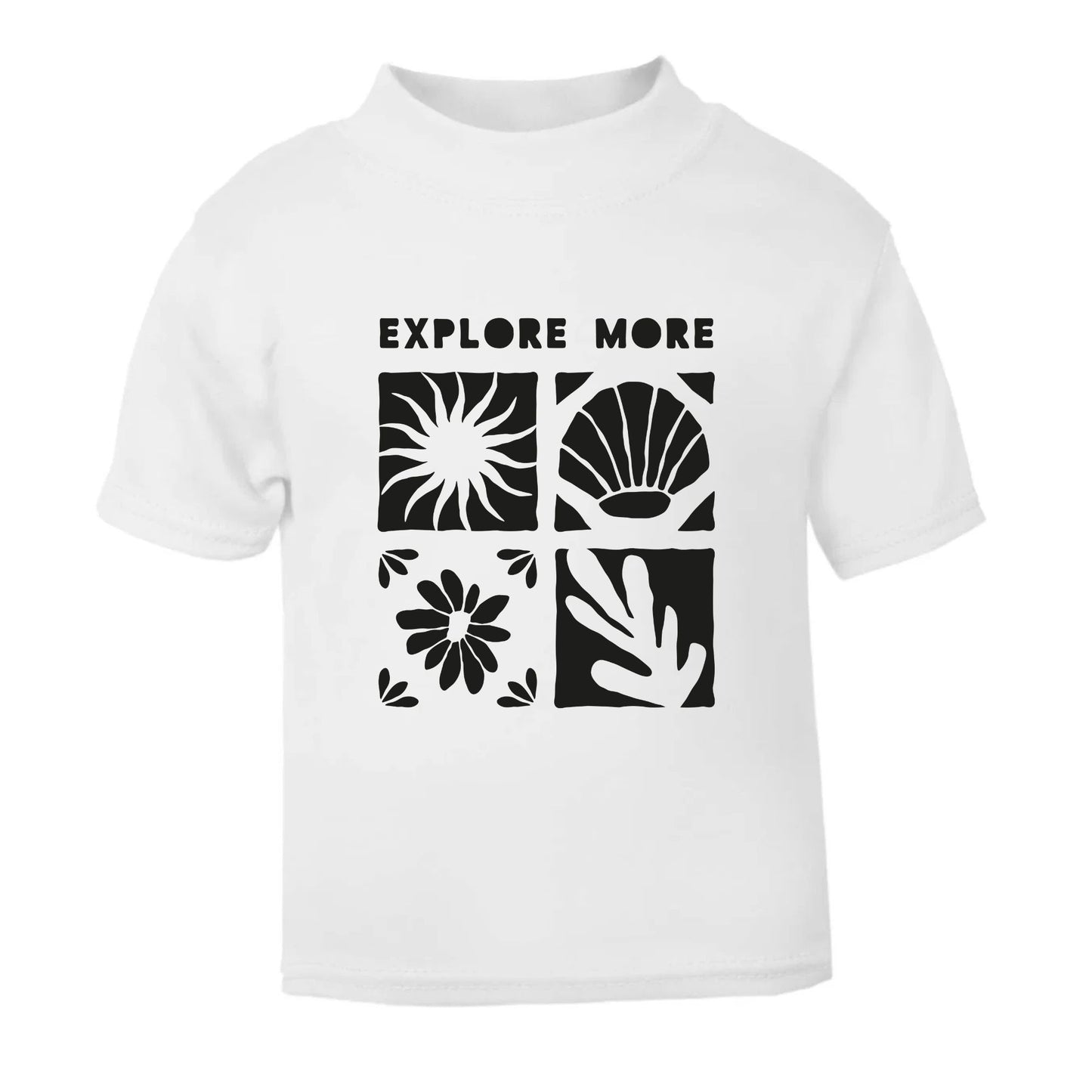 Explore More grid in black T-Shirt 12-18m