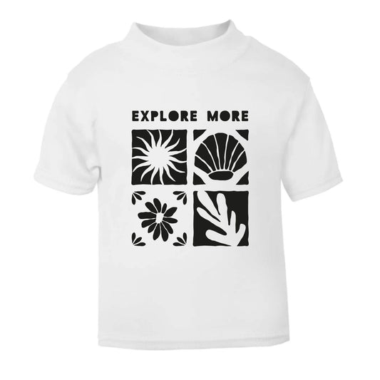 Explore More grid in black T-Shirt 12-18m