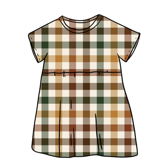 Autumn Plaid Child & Baby Short Sleeve Dress