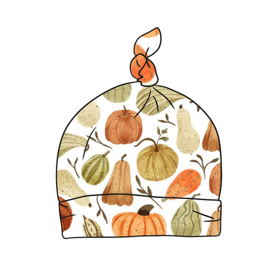 Autumn Squashes Baby Knotted Hat