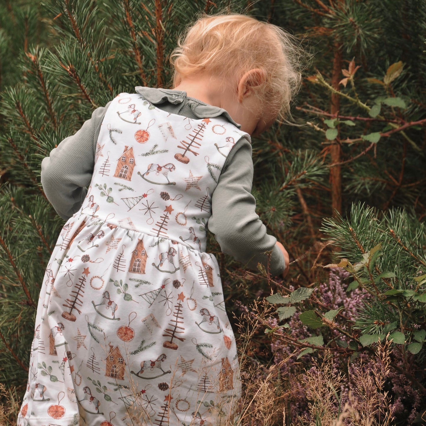 Scandi Christmas Child & Baby Pinafore Dress