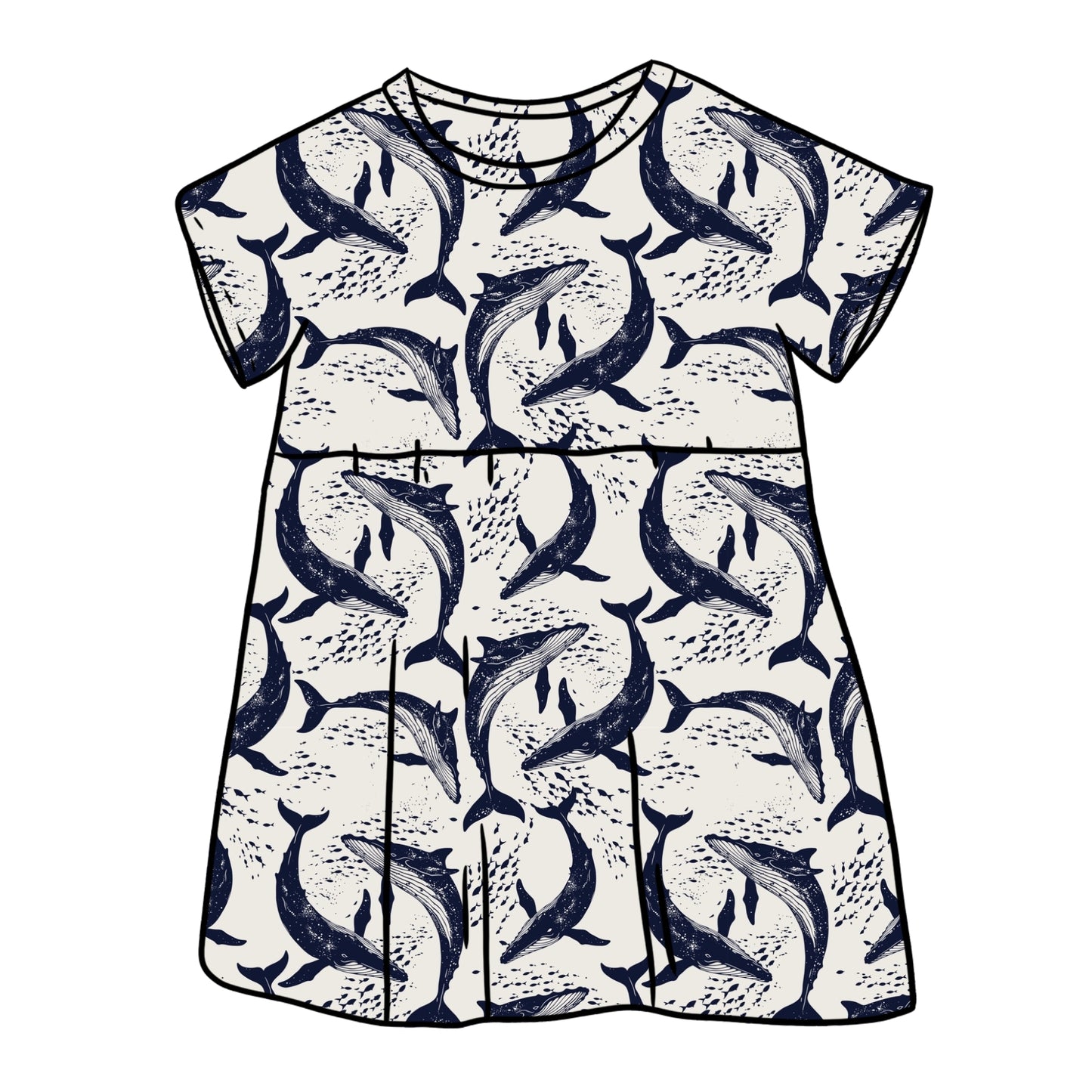 Whale Pod Short Sleeve Dress