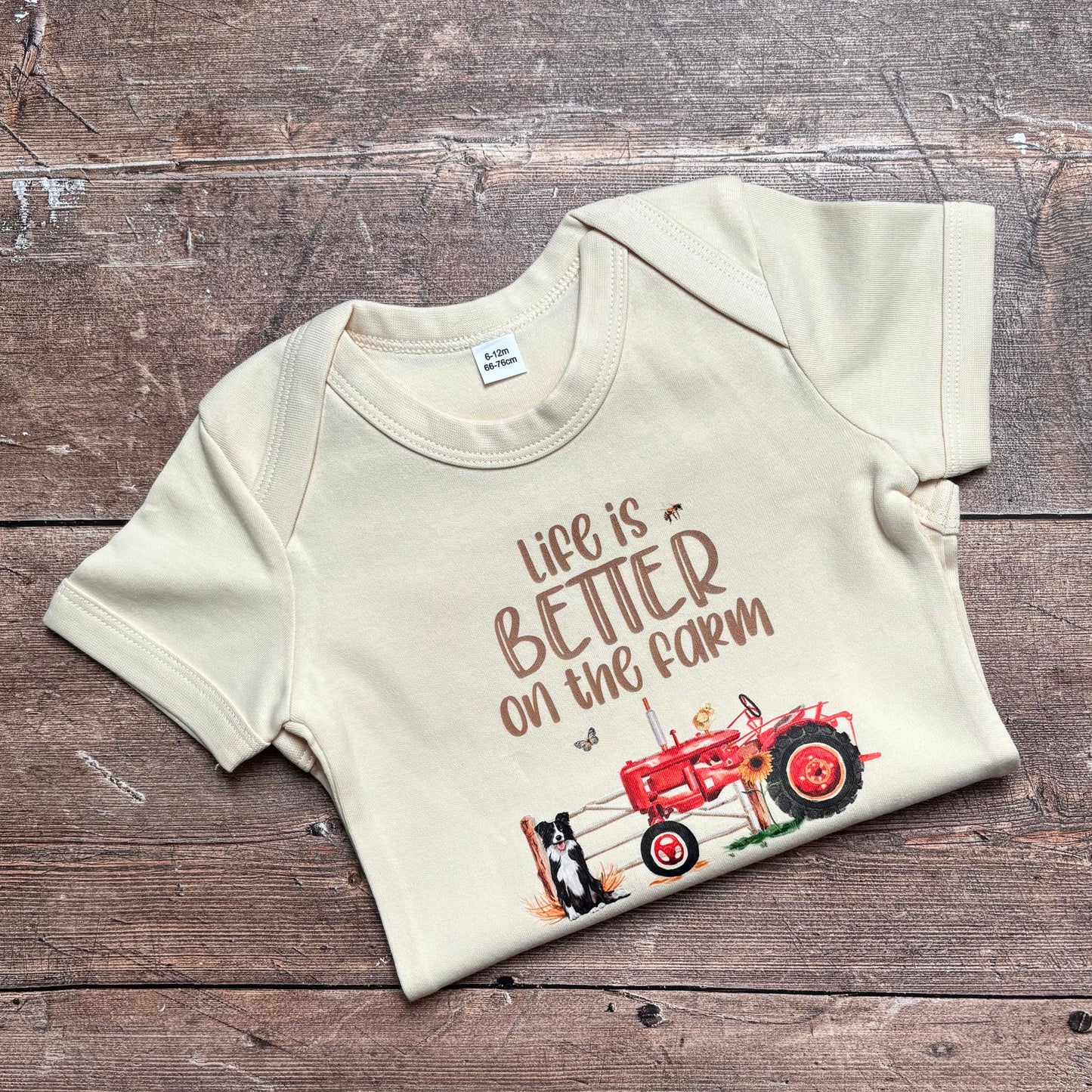 Life is better on the farm Baby Bodysuit