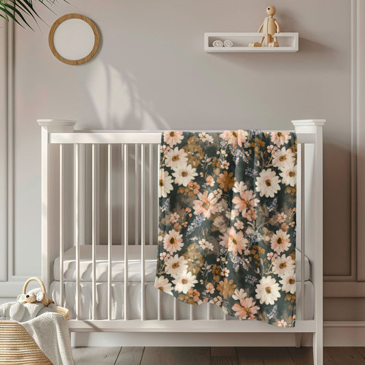 Fall Floral Toddler & Child Sherpa Blanket