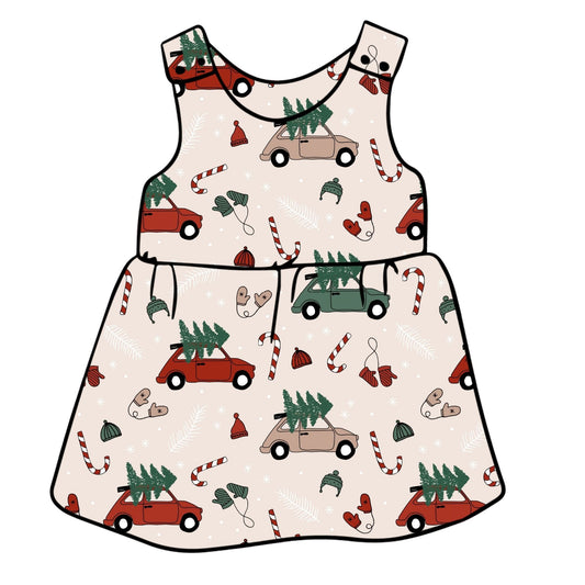 Picking the Tree Child & Baby Pinafore Dress