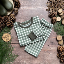 Load image into Gallery viewer, Forest Gingham Long Sleeve T-Shirt 2-3y
